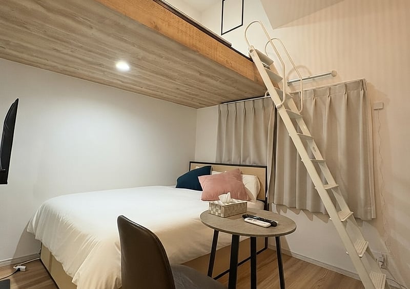 高田馬場のアパートメントホテル — Shinjuku Topshot Hotel 1Rロフト客室