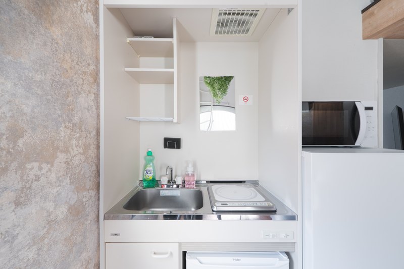 2R kitchen with IH cooker and microwave